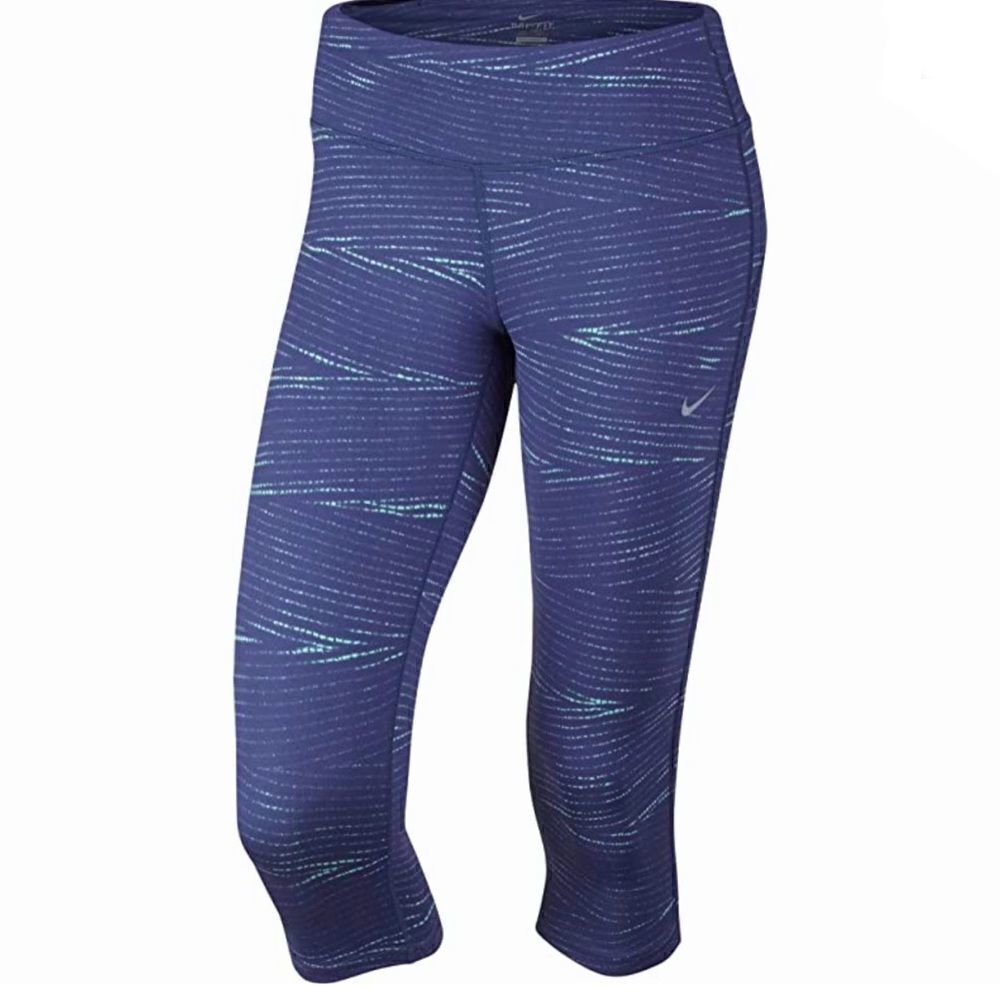 NIKE Epic Run compression Fit Womens Capri Training reflective leggings -S
